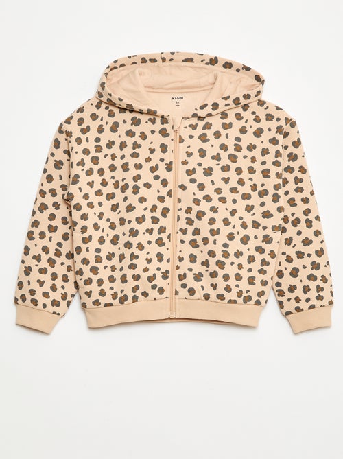 Sweat zippé à capuche avec imprimé - Kiabi