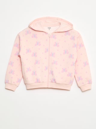Sweat zippé à capuche avec imprimé