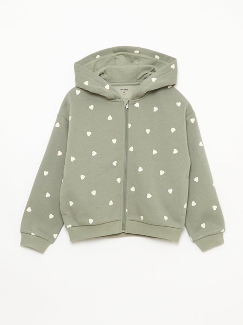 Sweat zippé à capuche avec imprimé - Kiabi