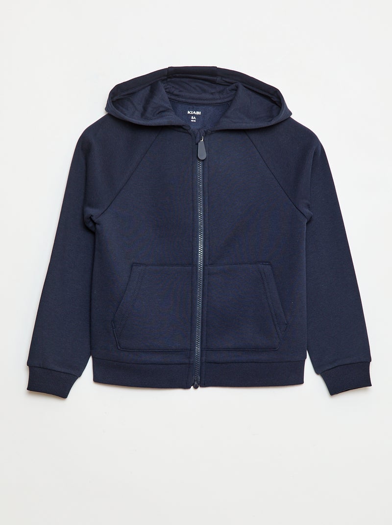Sweat zippé à capuche avec ouverture zippée avec aimant - So Easy Bleu - Kiabi