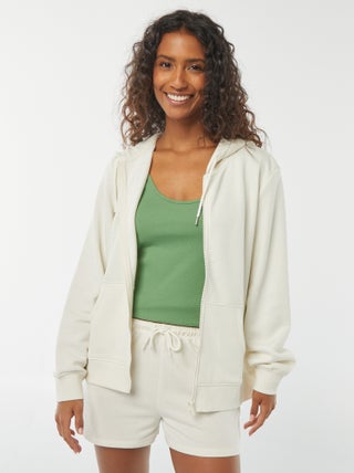 Sweat zippé à capuche basique