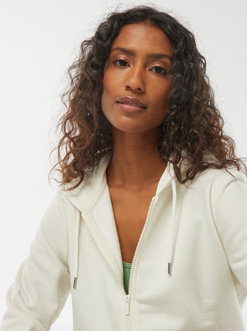 Sweat zippé à capuche basique - Kiabi