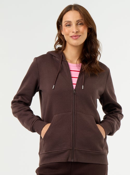 Sweat zippé à capuche basique - Kiabi