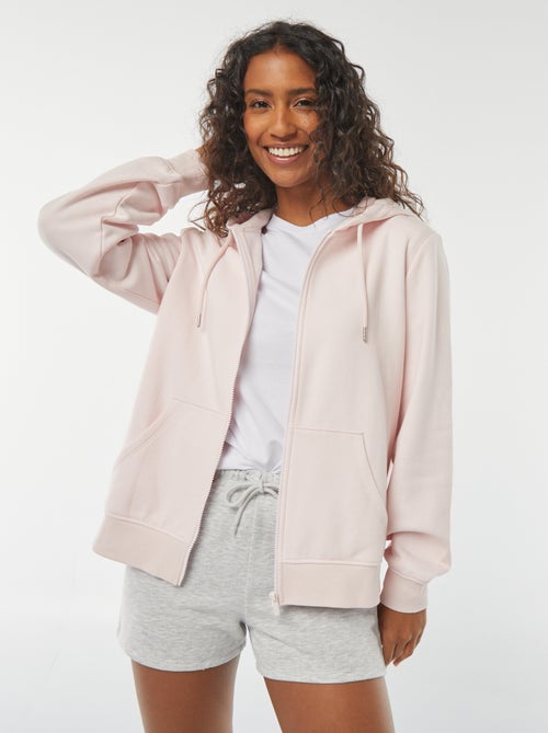 Sweat zippé à capuche basique - Kiabi