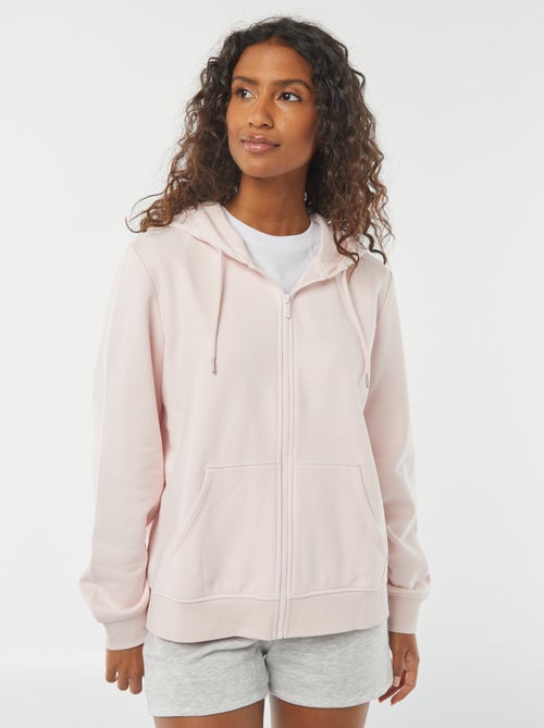 Sweat zippé à capuche basique - Kiabi