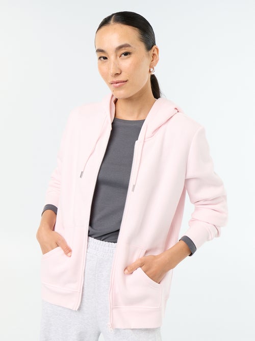 Sweat zippé à capuche basique - Kiabi