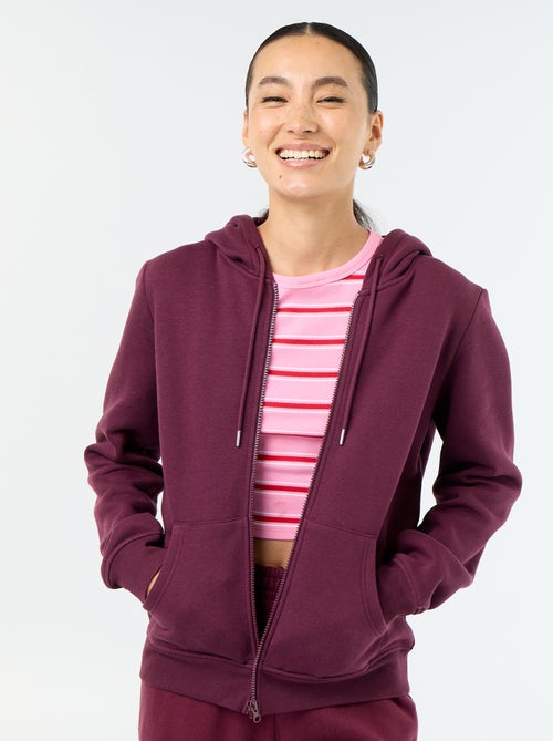 Sweat zippé à capuche basique - Kiabi Sweat zippé à capuche basique - Kiabi