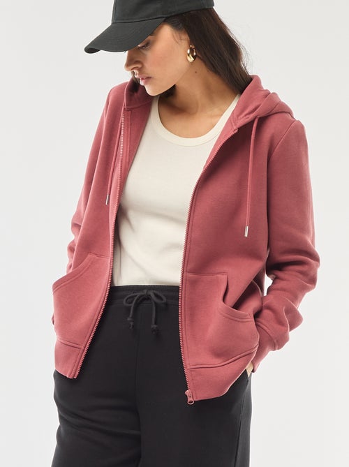 Sweat zippé à capuche basique - Kiabi