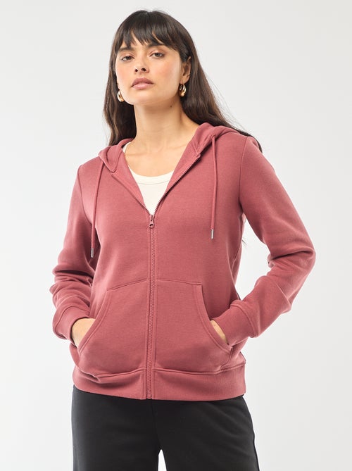 Sweat zippé à capuche basique - Kiabi
