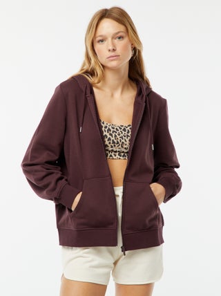 Sweat zippé à capuche basique