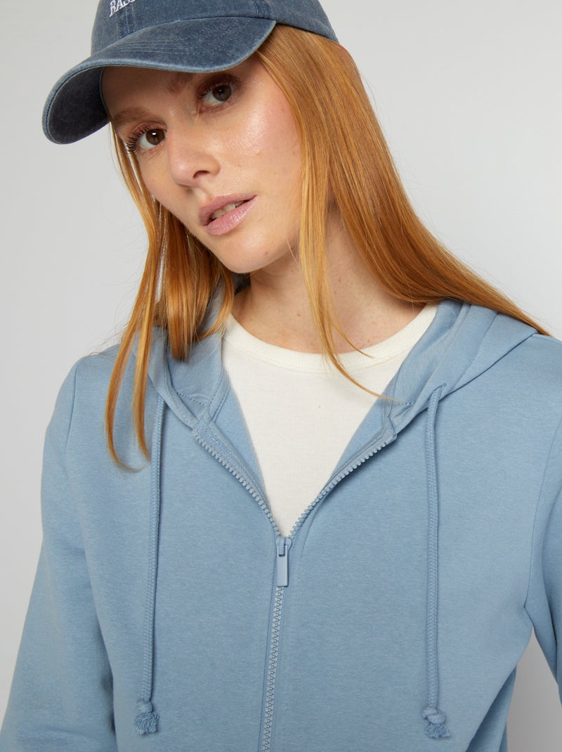 Sweat zippé à capuche Bleu - Kiabi
