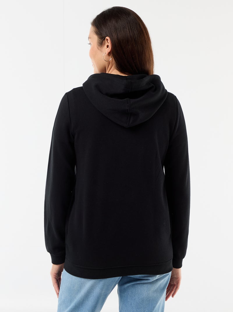 Sweat zippé à capuche d'allaitement noir - Kiabi