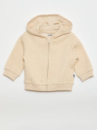 Sweat zippé à capuche en molleton gratté