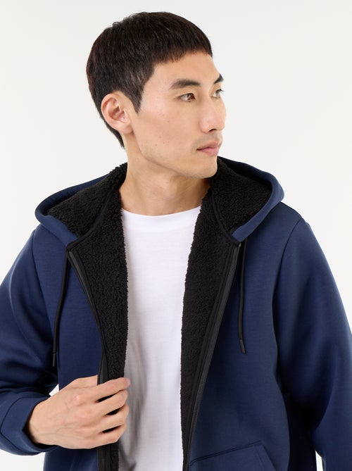 Sweat zippé à capuche en néoprène - Kiabi Sweat zippé à capuche en néoprène - Kiabi