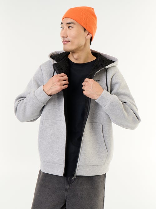 Sweat zippé à capuche en néoprène - Kiabi Sweat zippé à capuche en néoprène - Kiabi