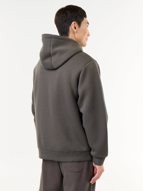 Sweat zippé à capuche en néoprène - Kiabi Sweat zippé à capuche en néoprène - Kiabi