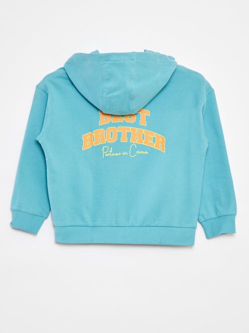 Sweat zippé à capuche forme loose - Kiabi