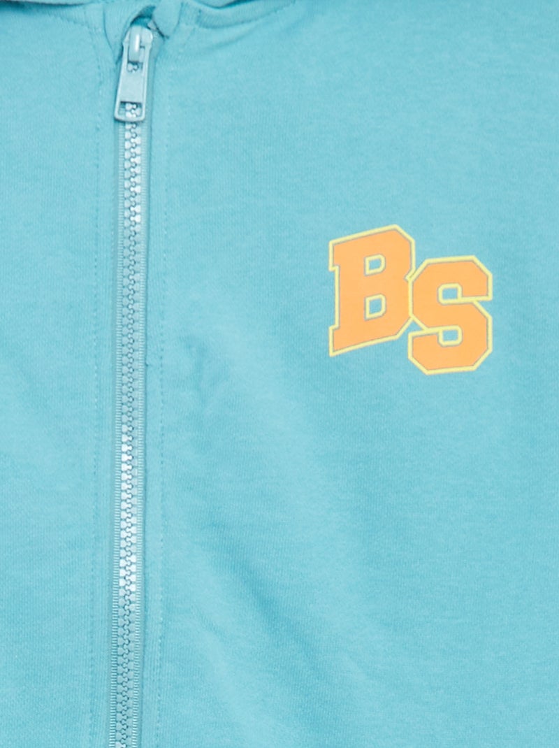Sweat zippé à capuche forme loose VERT - Kiabi