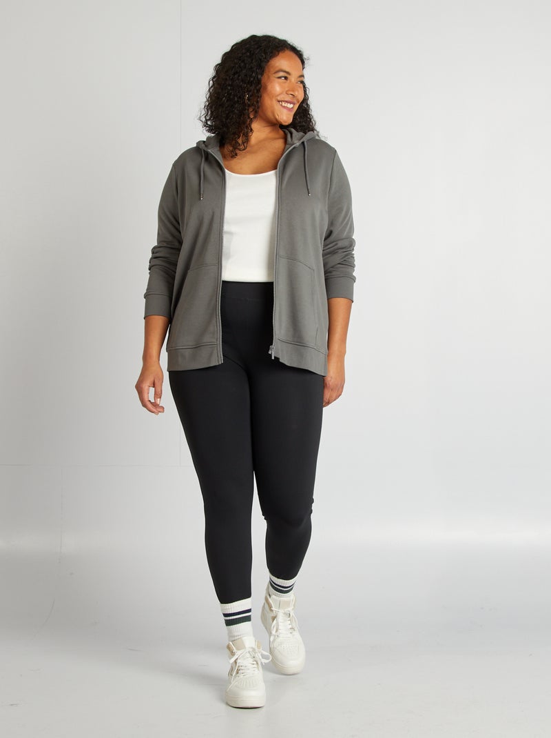 Sweat zippé à capuche Gris - Kiabi