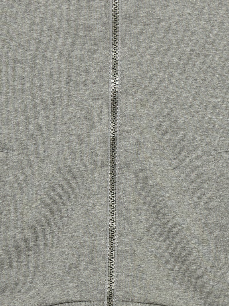 Sweat zippé à capuche gris - Kiabi