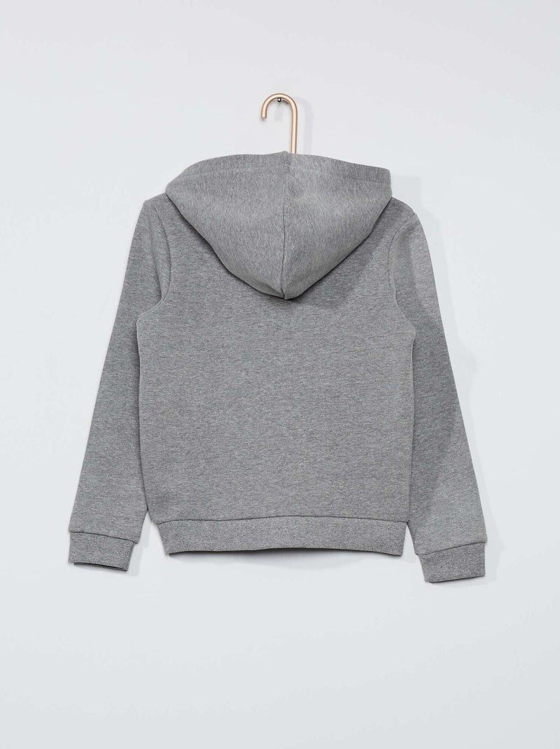 Sweat zippé à capuche gris - Kiabi