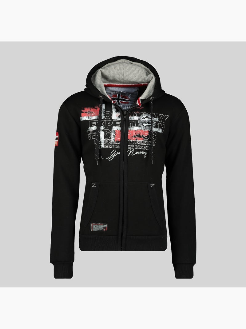 Sweat zippé à capuche gutta – geographical norway Noir - Kiabi