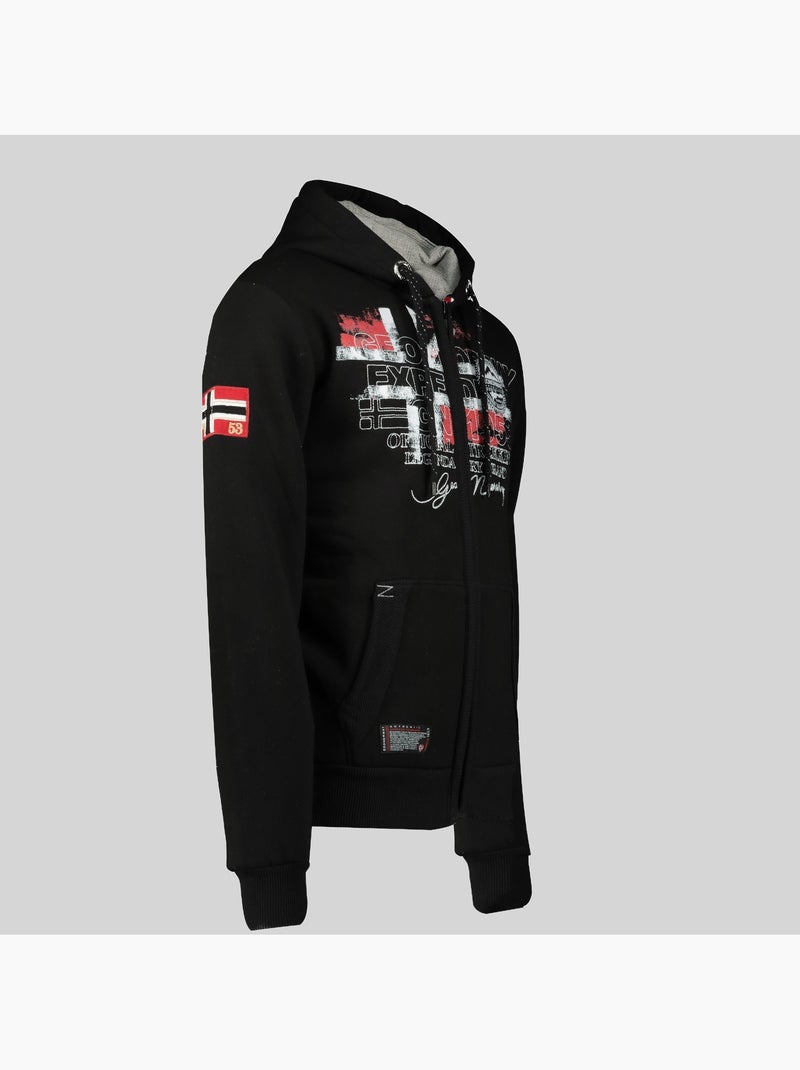 Sweat zippé à capuche gutta – geographical norway Noir - Kiabi