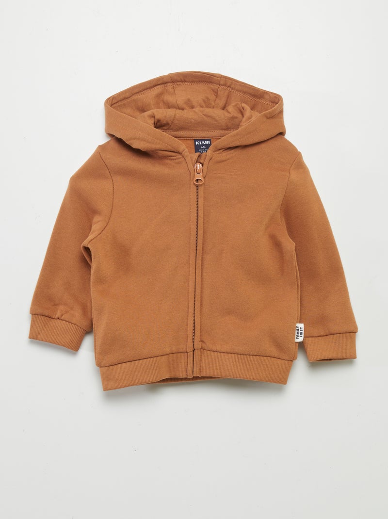 Sweat Zippe Marron Sweat Zippé à Capuche Marron