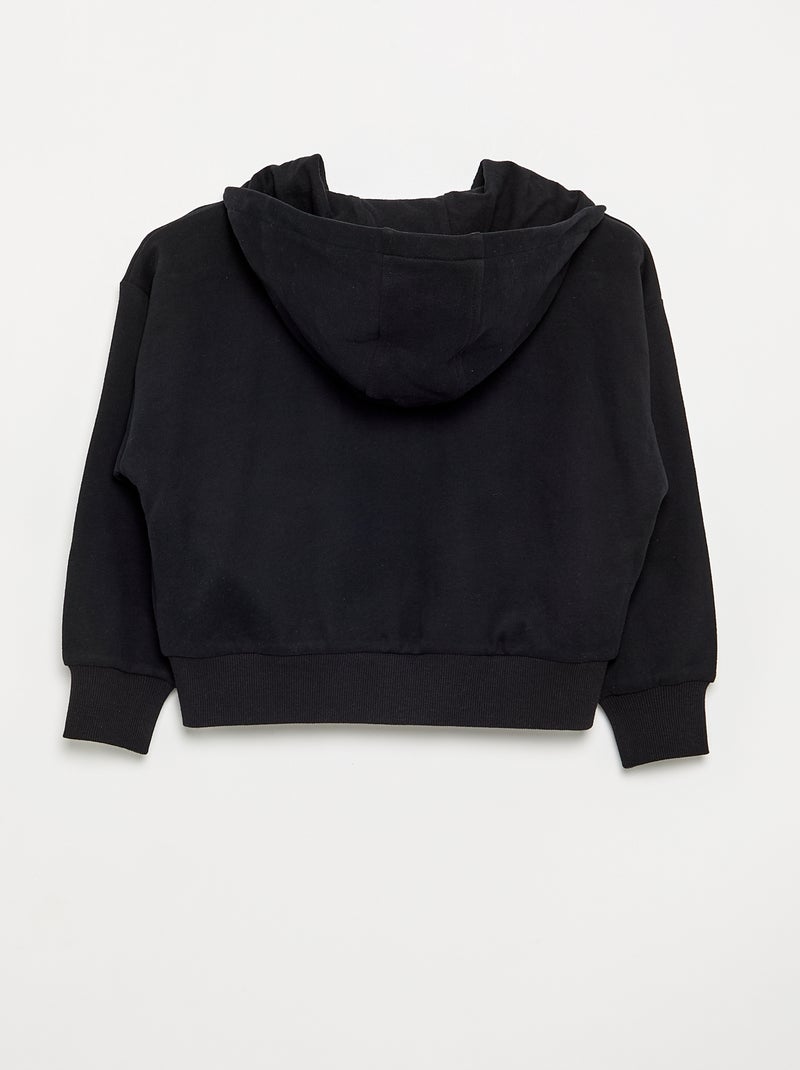 Sweat zippé à capuche Noir - Kiabi
