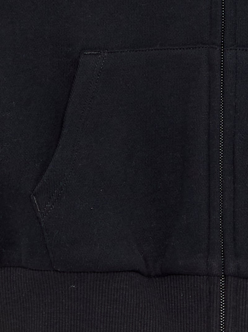Sweat zippé à capuche Noir - Kiabi