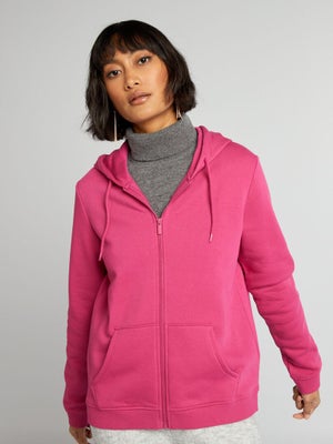 Sweat à Capuche Zippé Octobre Rose Modaworld - Ruban Sensibilisation Cancer Du Sein, Femme