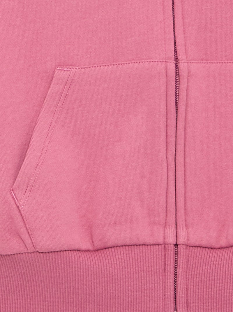 Sweat zippé à capuche Rose - Kiabi