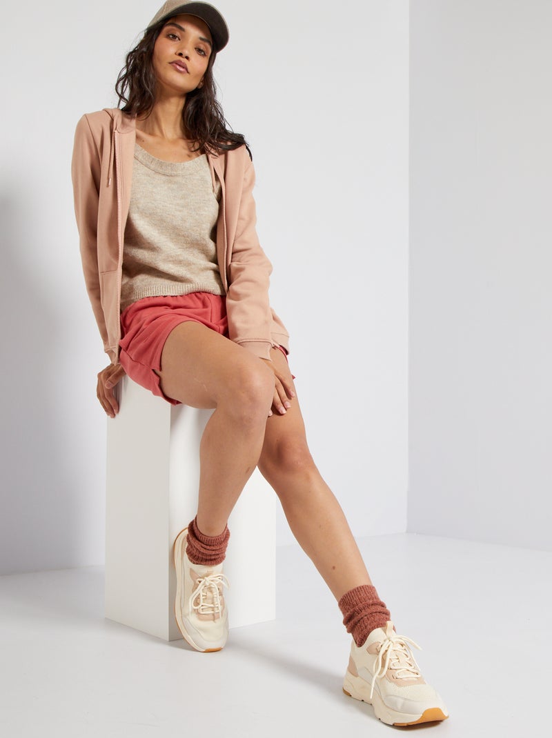 Sweat zippé à capuche Rose - Kiabi