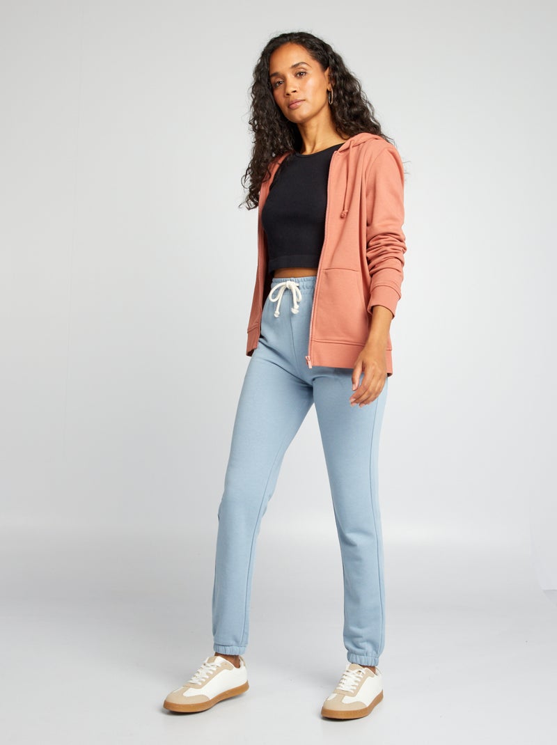 Sweat zippé à capuche Rose - Kiabi