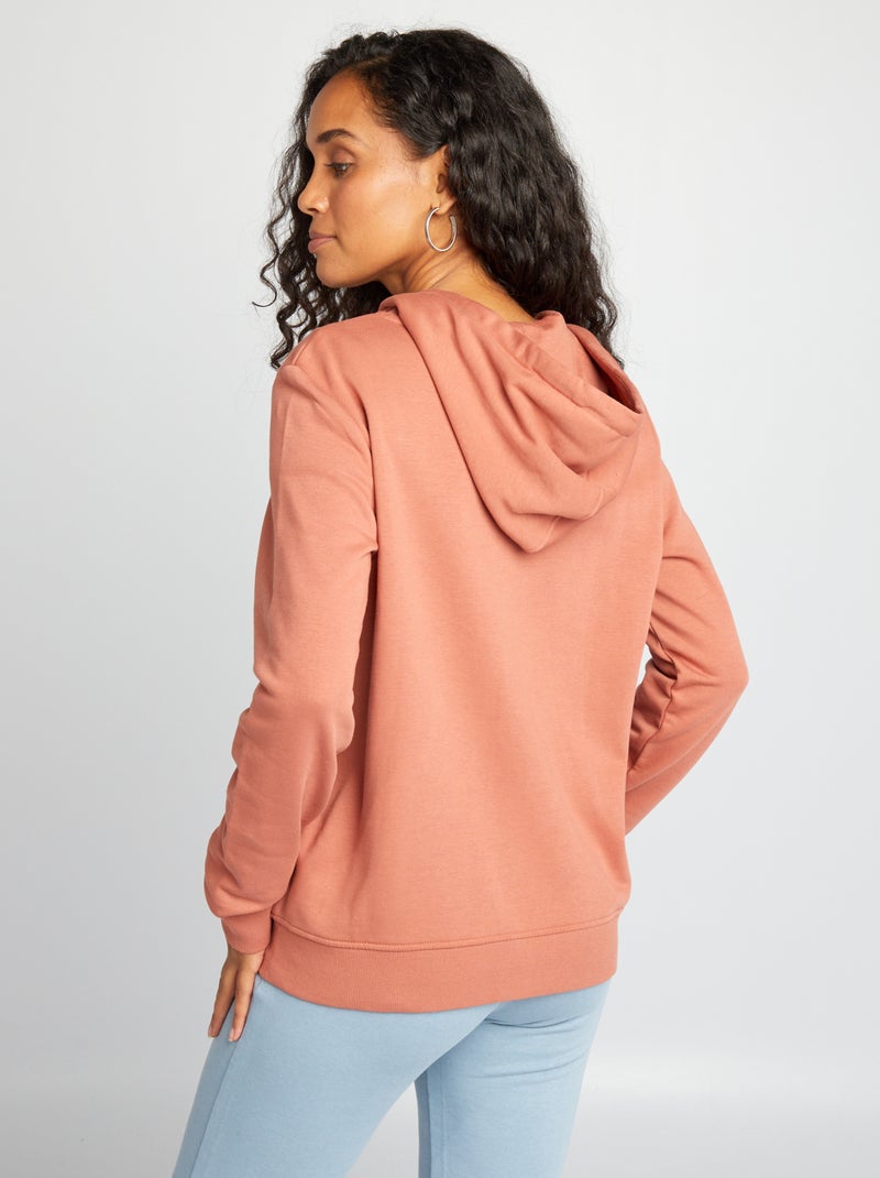 Sweat zippé à capuche Rose - Kiabi