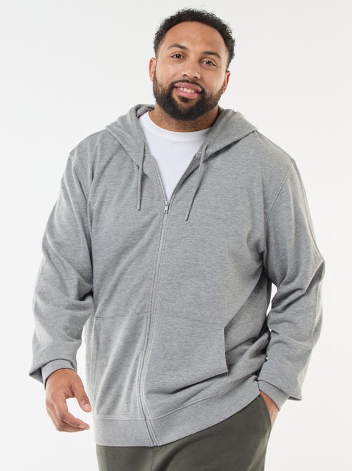 Sweat zippé à capuche uni - Kiabi