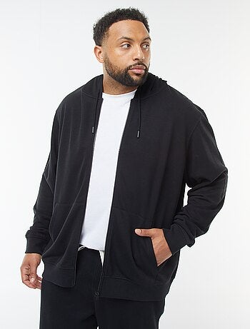 Sweat zippé à capuche uni