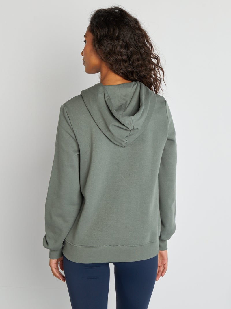 Sweat zippé à capuche Vert - Kiabi