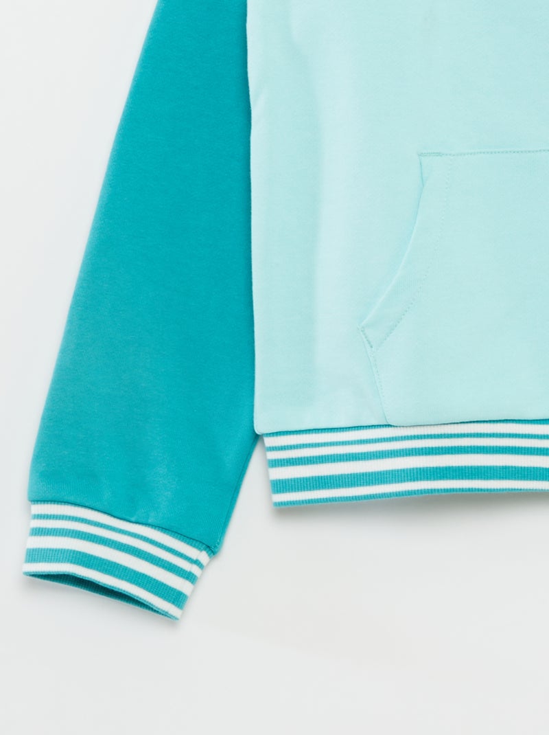 Sweat zippé à col rond BLEU - Kiabi