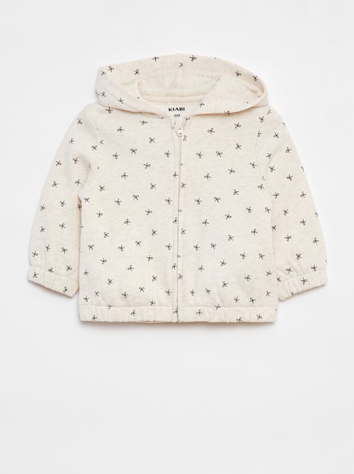 Sweat zippé à motif et à capuche - Kiabi