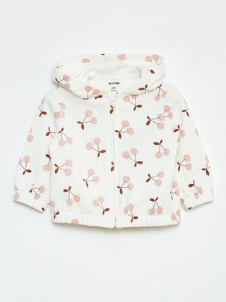 Sweat zippé à motif et à capuche
