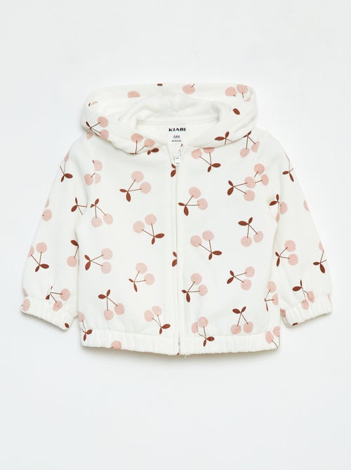 Sweat zippé à motif et à capuche - Kiabi