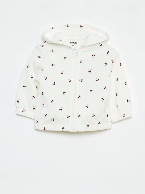 Sweat zippé à motif et à capuche - Kiabi