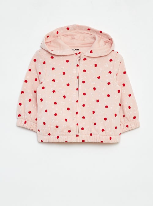 Sweat zippé à motif et à capuche - Kiabi