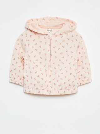 Sweat zippé à motif et à capuche