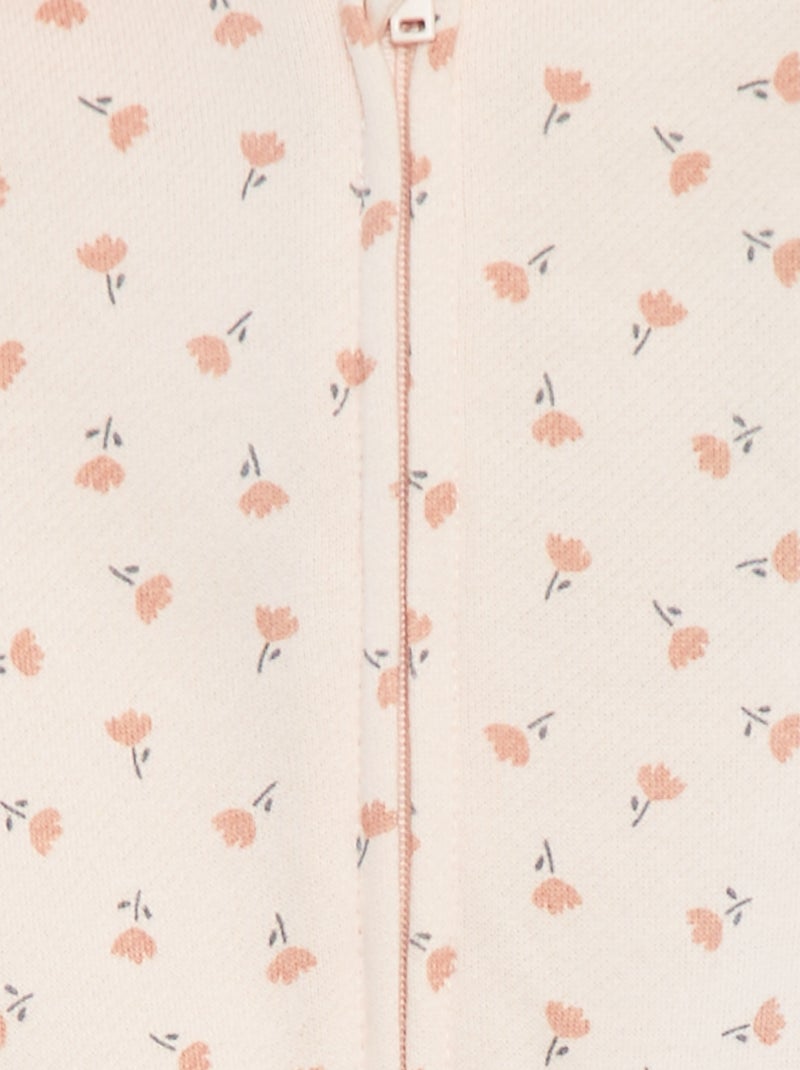 Sweat zippé à motif et à capuche Rose - Kiabi