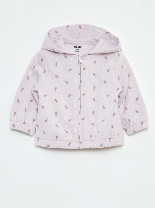 Sweat zippé à motif et à capuche - Kiabi