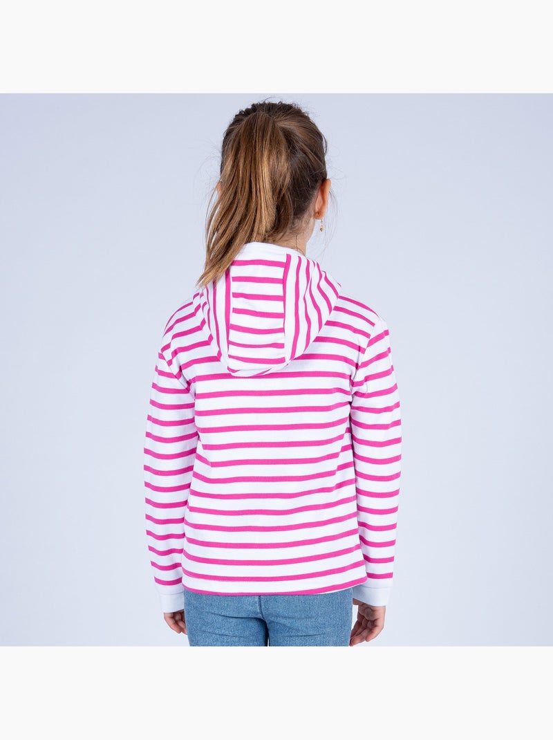 Sweat zippé à rayures pour enfants 'Breizh Océan', Veste garçon ou fille Blanc/Multirose - Kiabi
