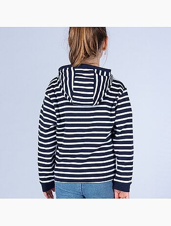 Sweat zippé à rayures pour enfants 'Breizh Océan', Veste garçon ou fille