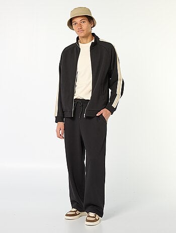 Sweat zippé avec bande sur le côté